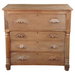 Antique 19th C. American Cherry Victorian Tallboy Chest of Drawers Dresser