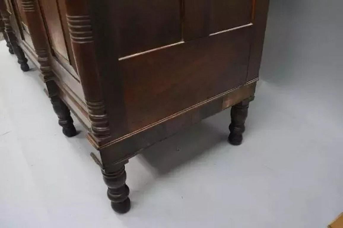 Antique 19th C. American Empire Crotch Flame Mahogany Sideboard Buffet For Sale 2