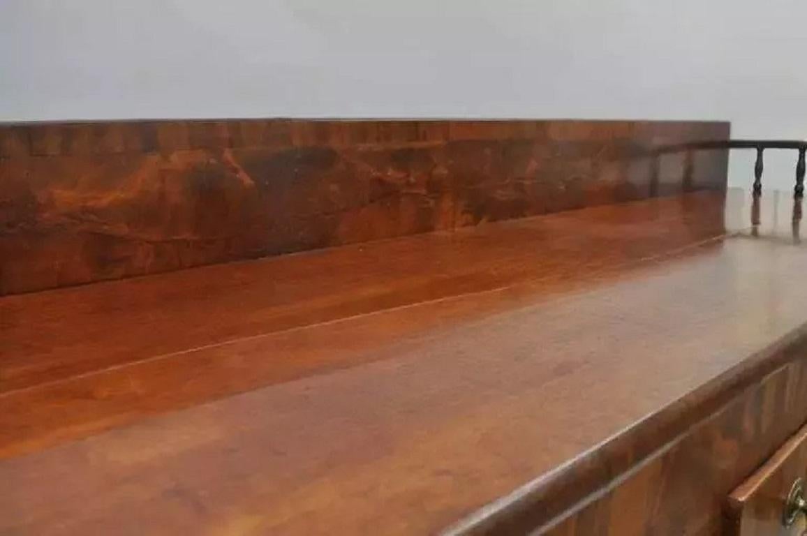 Antique 19th C. American Empire Crotch Flame Mahogany Sideboard Buffet For Sale 4