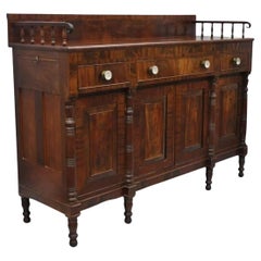 Antique 19th C. American Empire Crotch Flame Mahogany Sideboard Buffet