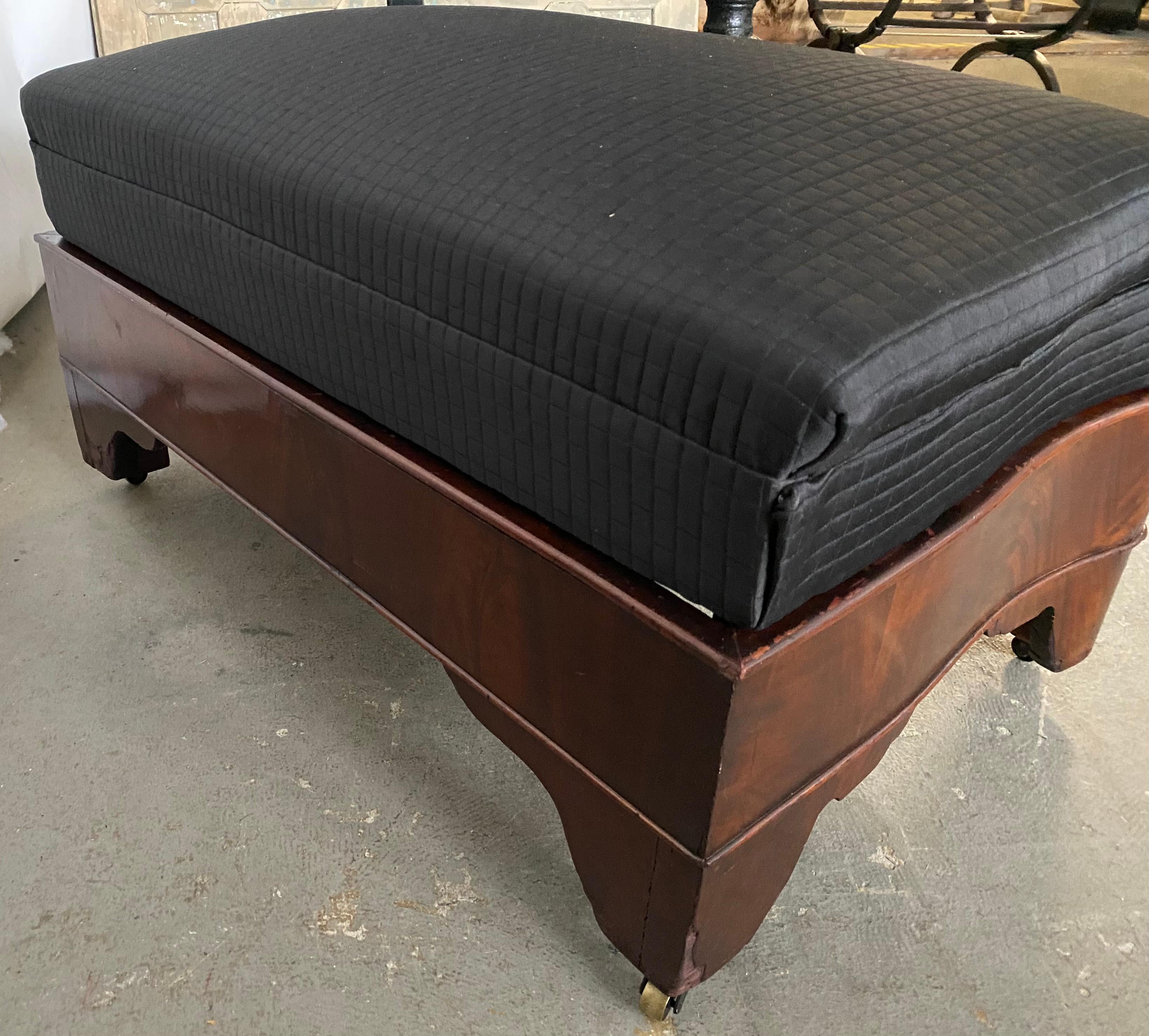 Mahogany Antique 19th Century American Empire Ottoman For Sale