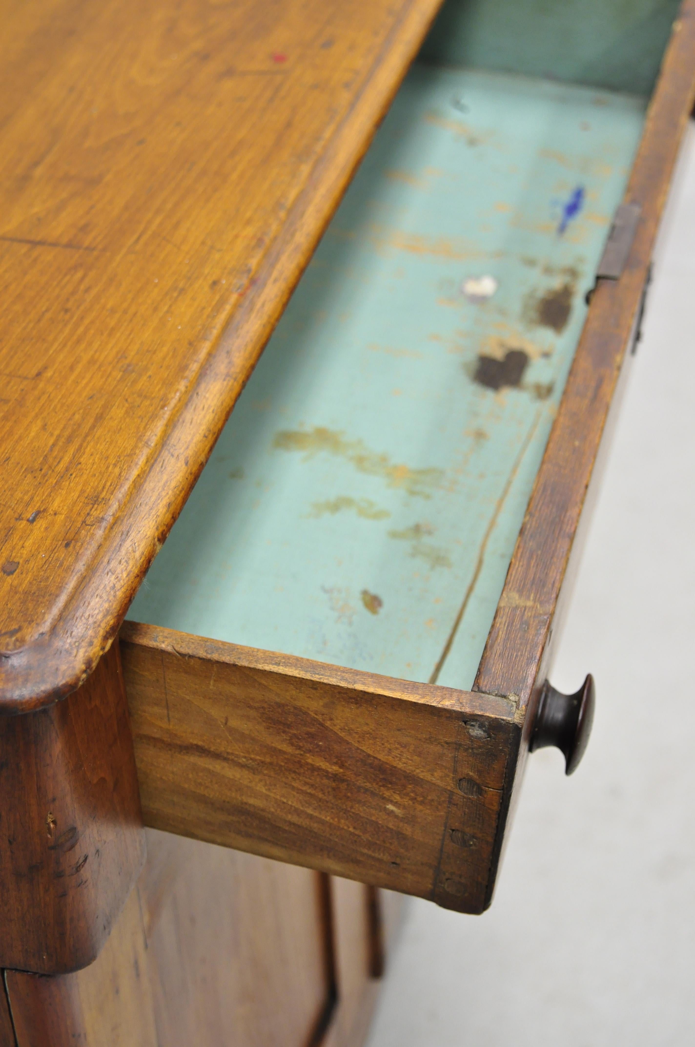 Antique 19th Century American Primitive Chestnut Washstand Nightstand Work Table 2
