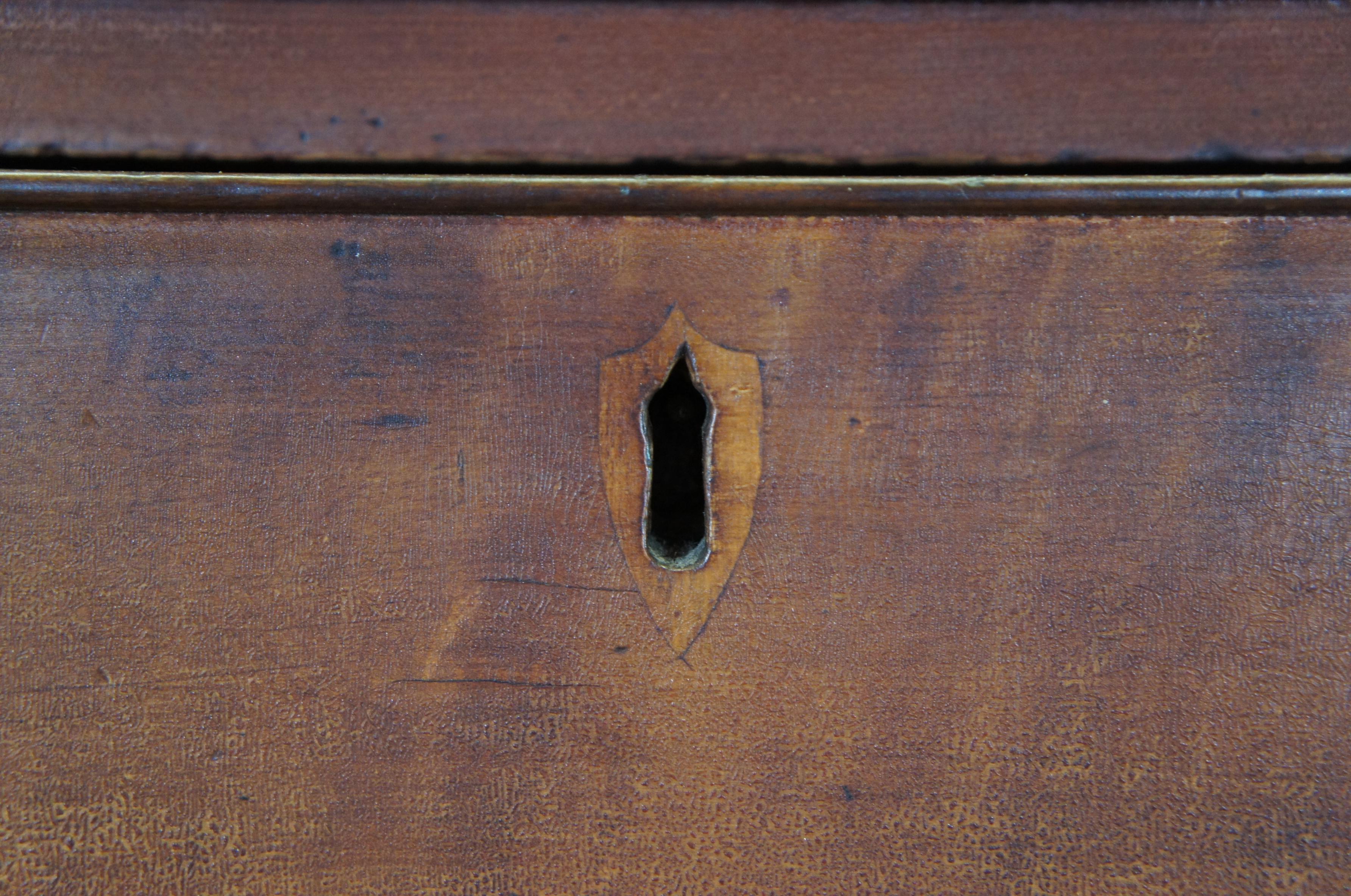Antique 19th C. American Sheraton Flamed Birch Tallboy Chest Dresser Federal 3