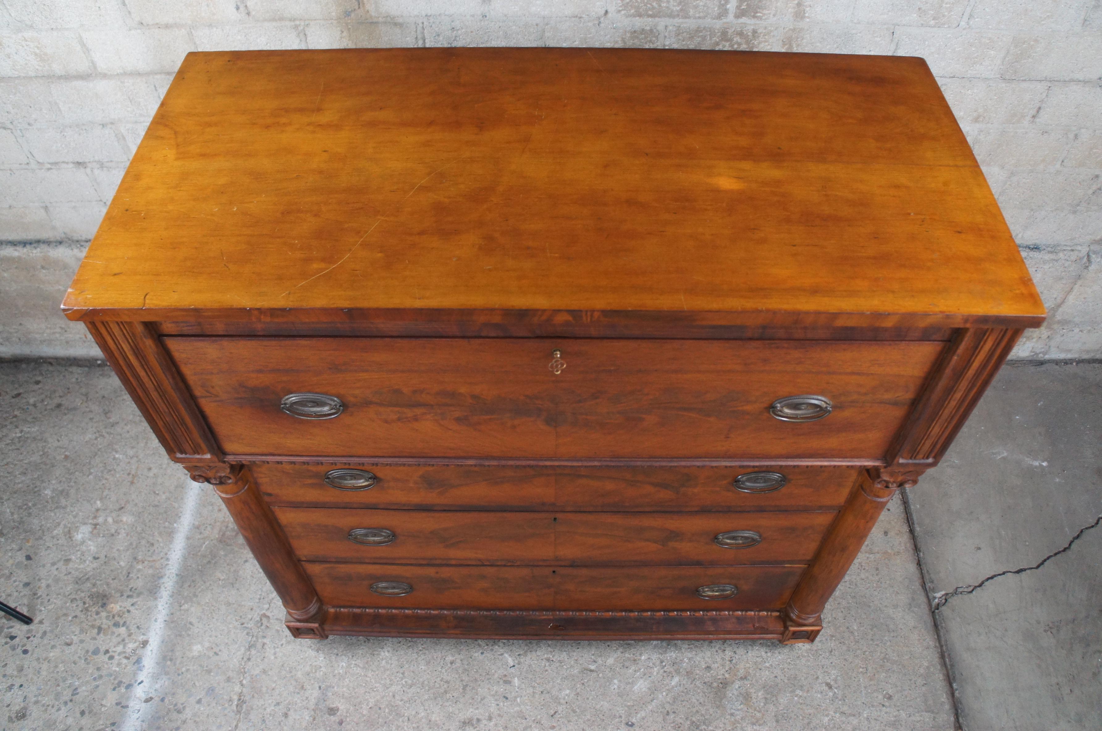 Antique 19th C. American Victorian Mahogany Tallboy Dresser Chest of Drawers In Good Condition In Dayton, OH