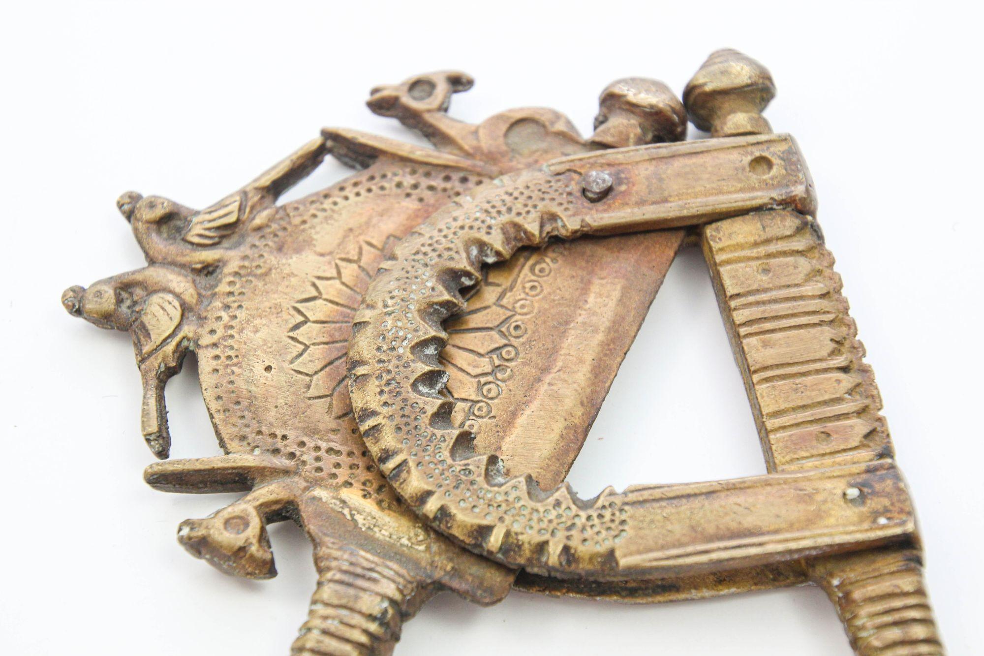 Antique 19th C. Brass Betel Nut Cutter from India Collectible Asian Artifact For Sale 3