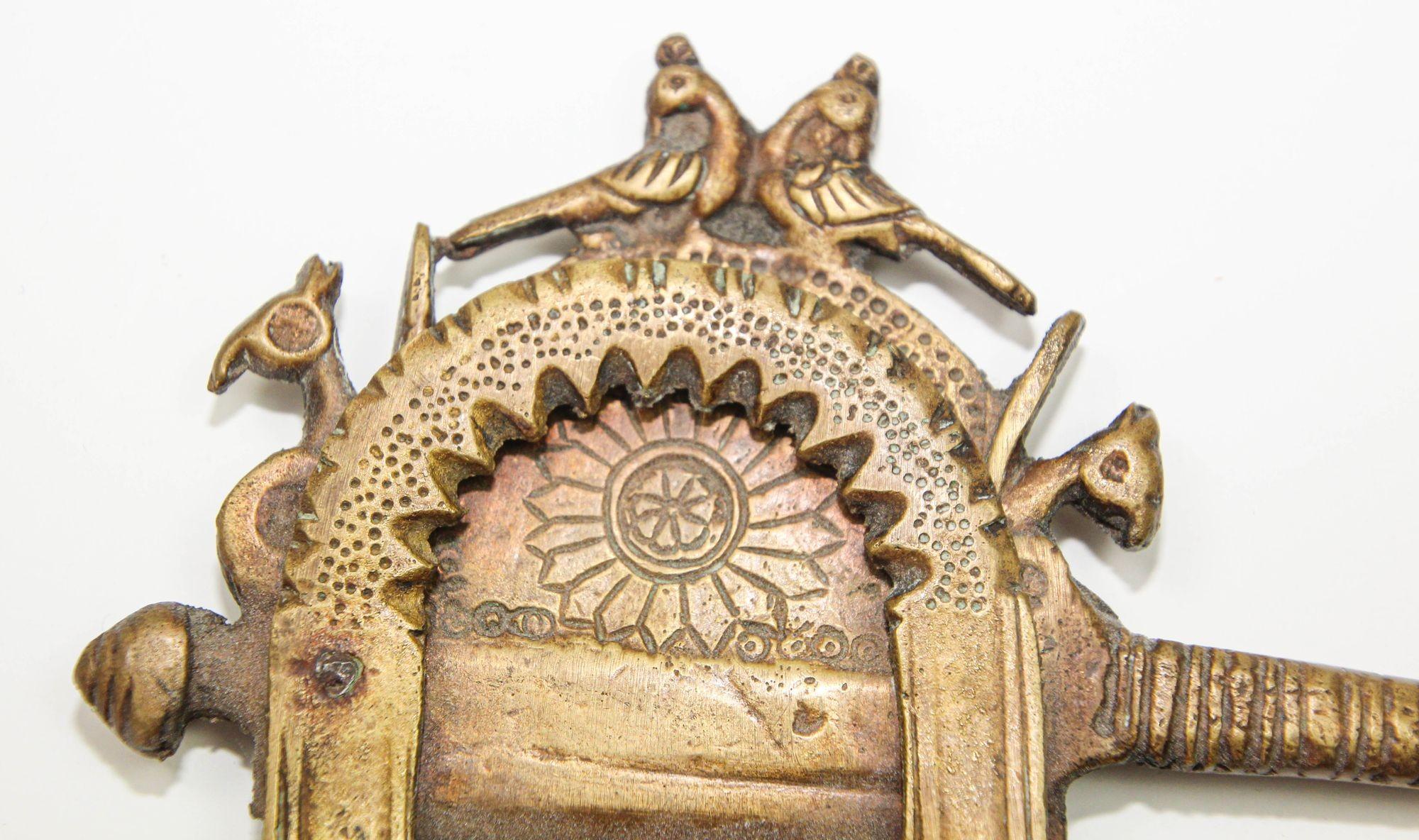 Folk Art Antique 19th C. Brass Betel Nut Cutter from India Collectible Asian Artifact For Sale