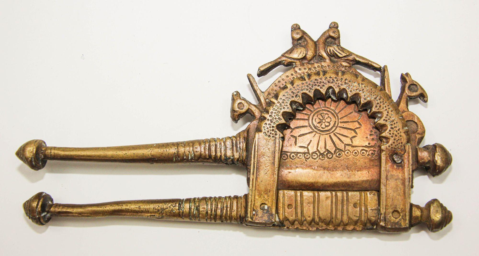 Cast Antique 19th C. Brass Betel Nut Cutter from India Collectible Asian Artifact For Sale