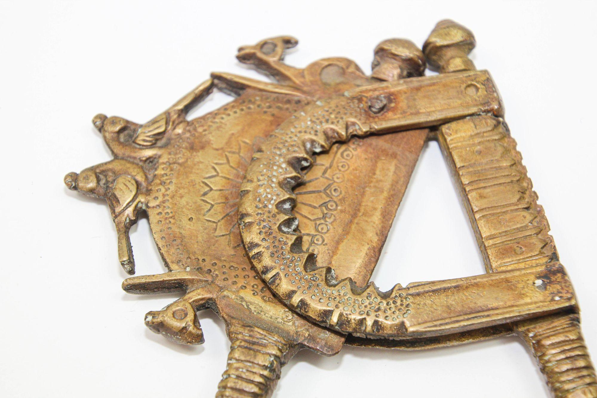 Antique 19th C. Brass Betel Nut Cutter from India Collectible Asian Artifact For Sale 1