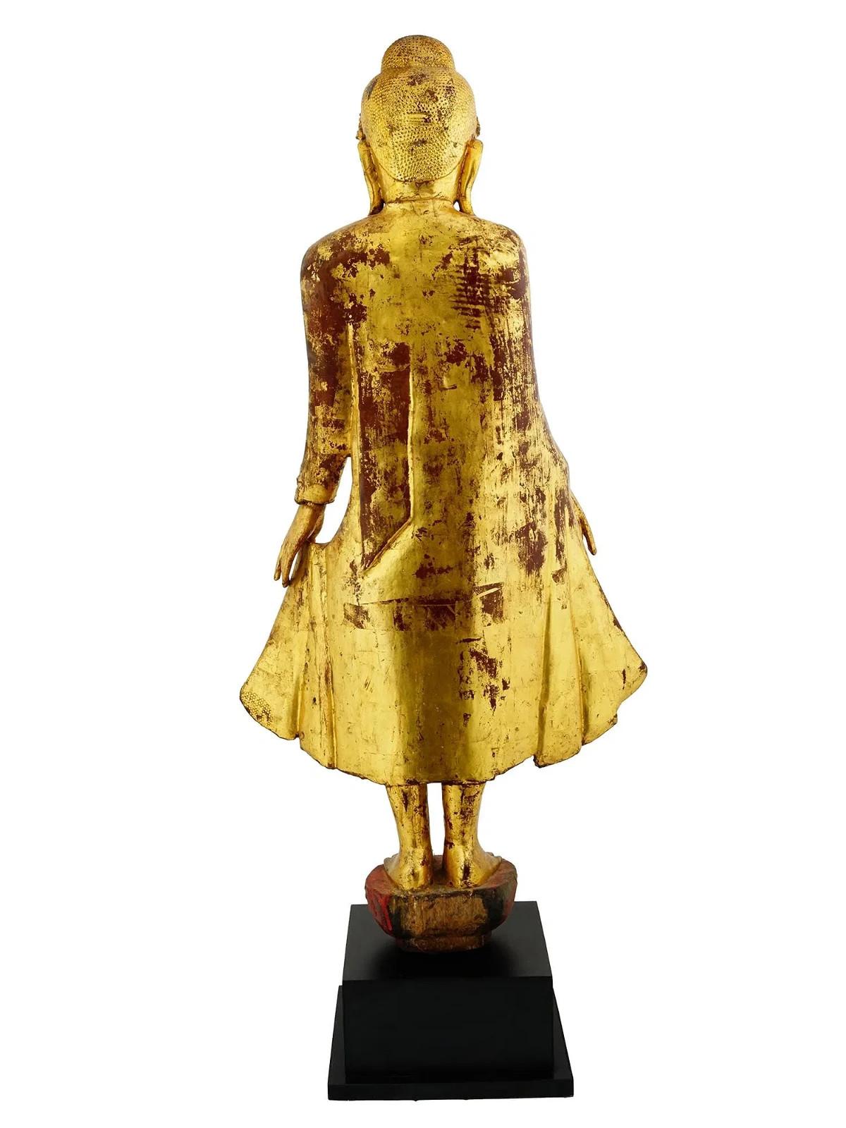 Ancienne statue de Bouddha de Birmanie Mandalay du 19ème siècle avec COA Bon état - En vente à Long Island City, NY
