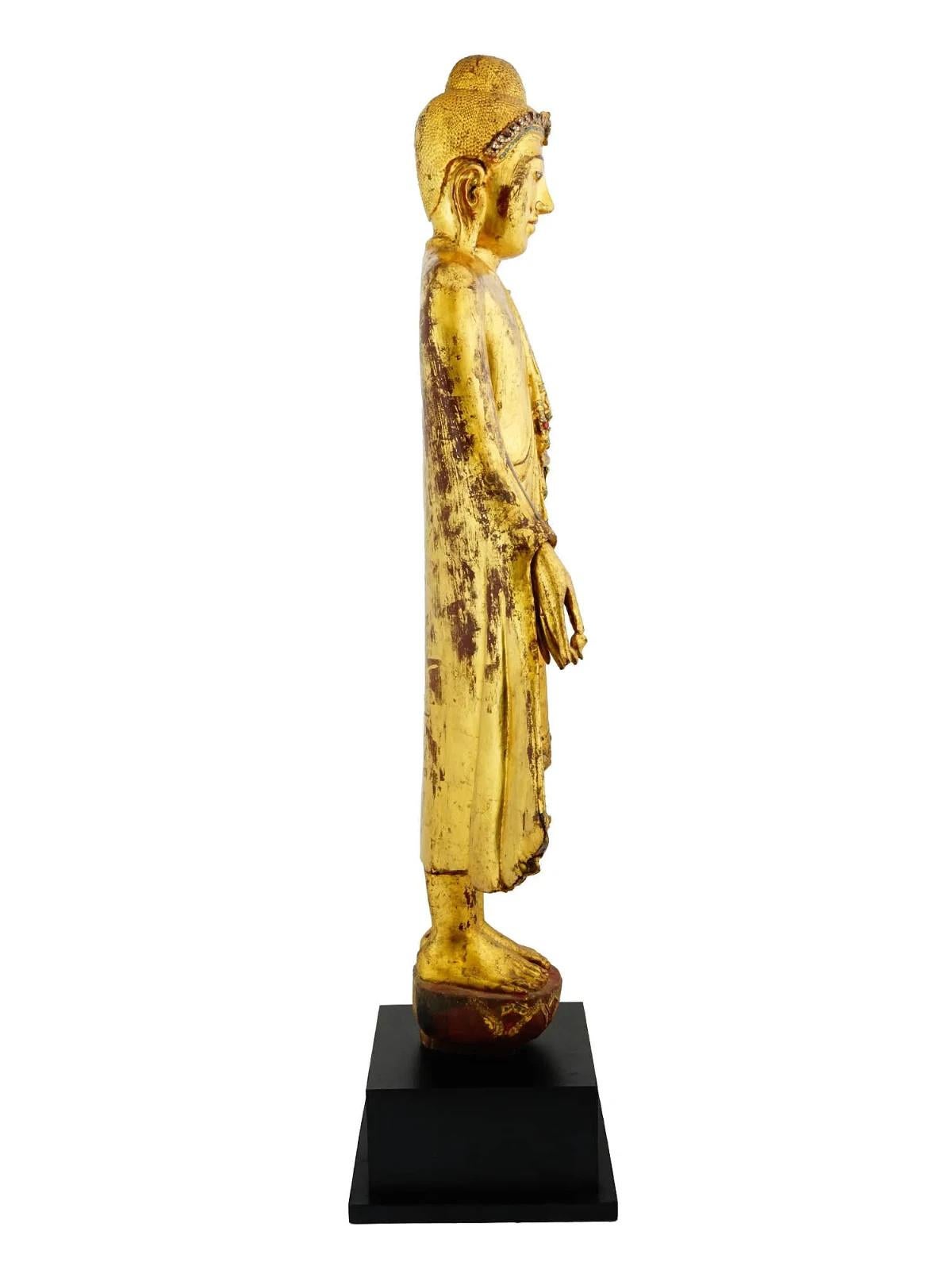 XIXe siècle Ancienne statue de Bouddha de Birmanie Mandalay du 19ème siècle avec COA en vente