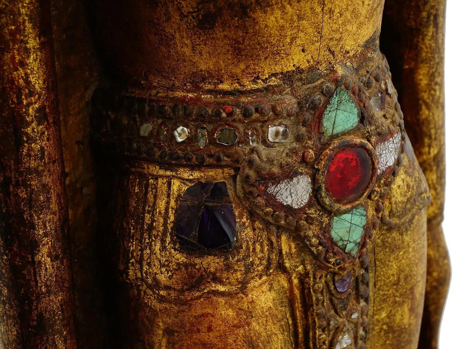 XIXe siècle Ancienne statue de Bouddha de Birmanie Mandalay du 19ème siècle avec COA en vente