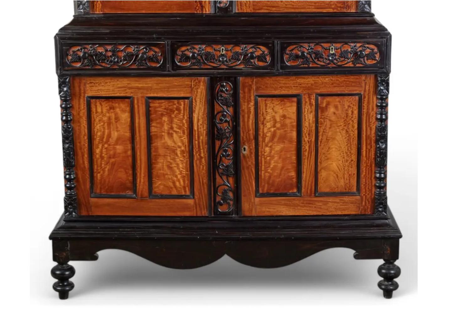 Antique 19th C. British Colonial di Ceylon in legno satinato ed ebano In condizioni buone in vendita a LOS ANGELES, CA