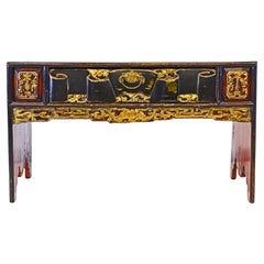Antique 19th C. Chinese Carved Lacquer and Gilt Altar and Dislay Table