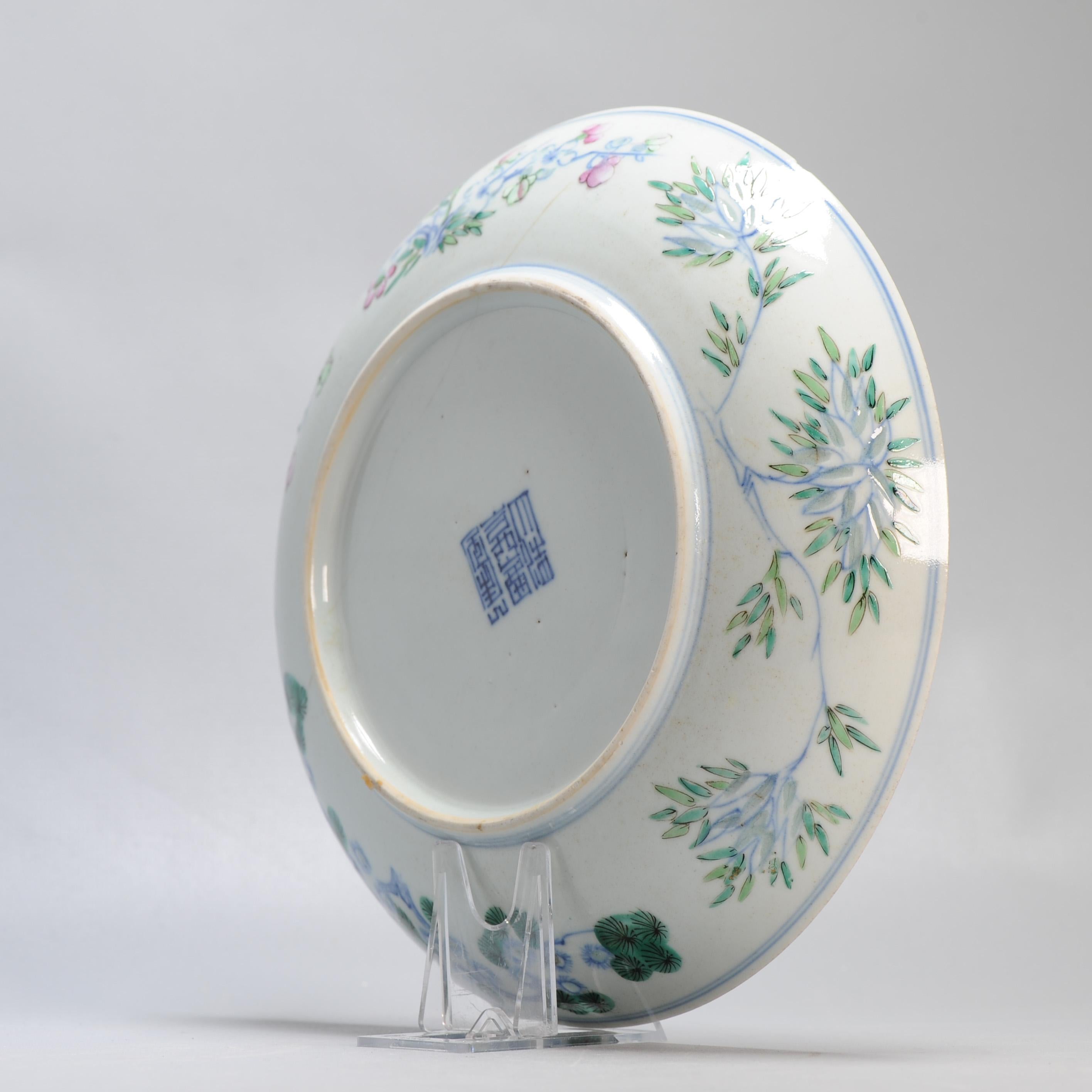 Antique 19th C Chinese Porcelain Doucai decorated Daoguang period dish 6