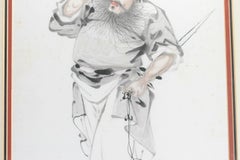 Antique 19th c Chinese Water Color painting of a man c Qing Dynasty