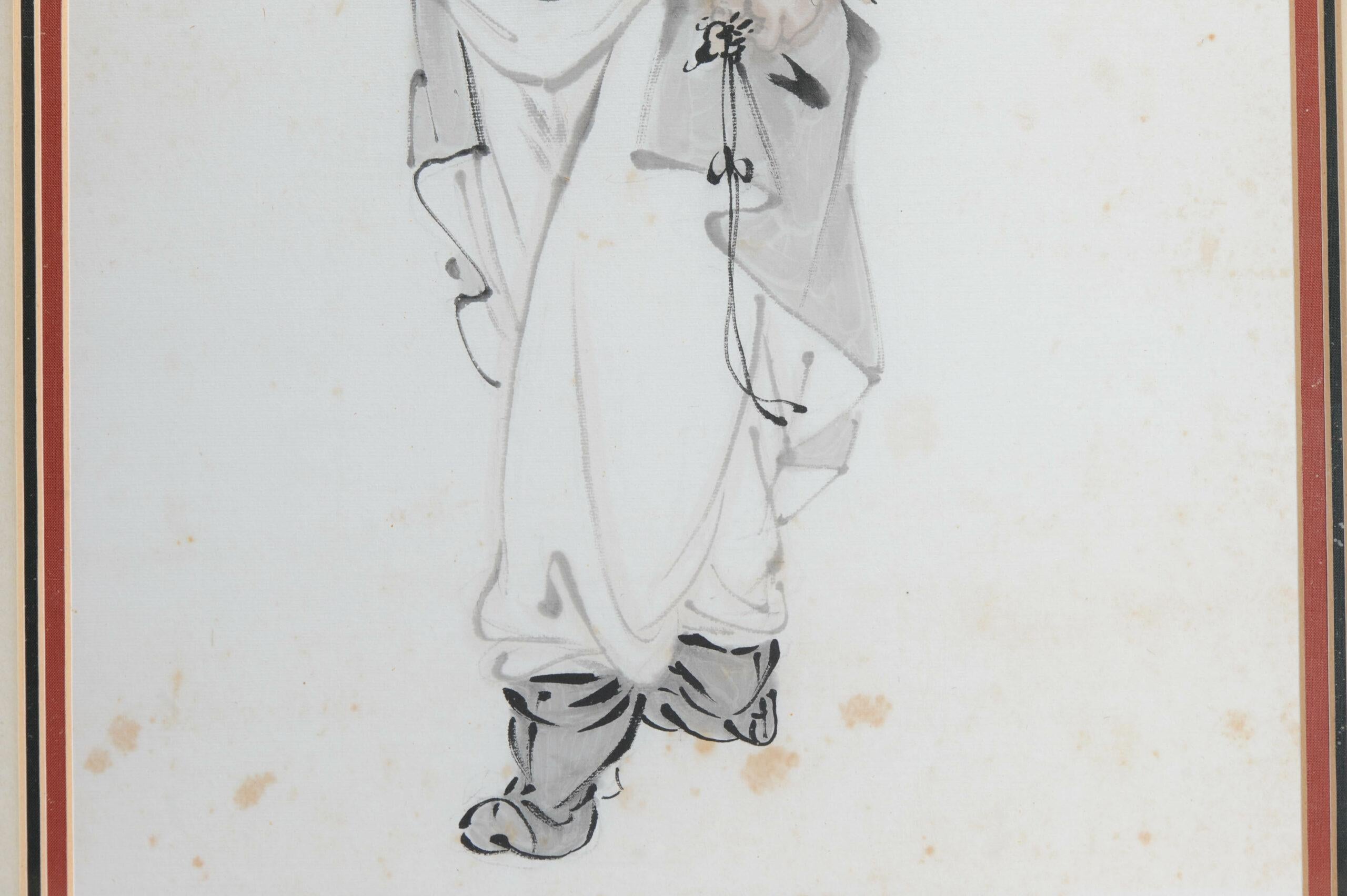 Chinois A.I.C. peinture à l'eau d'un homme, ancienne, 19e siècle, Dynasty Qing en vente