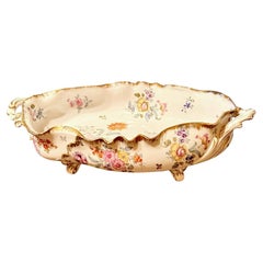 A.I.C. Dresden Porcelain Center Bowl décorations florales et dorées