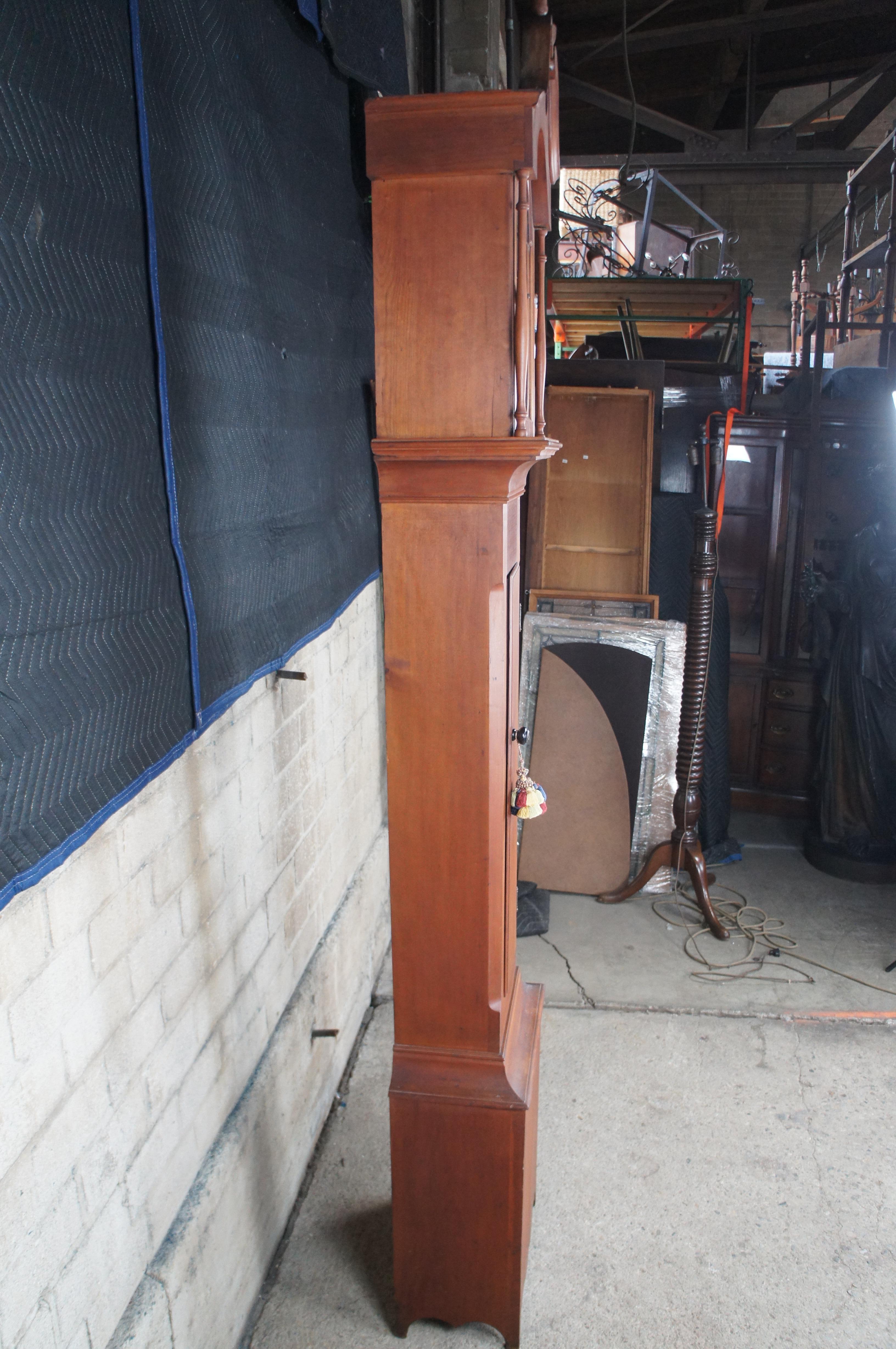 Antique 19th Century Early American Seth Thomas Tall Case Grandfather Clock For Sale 2