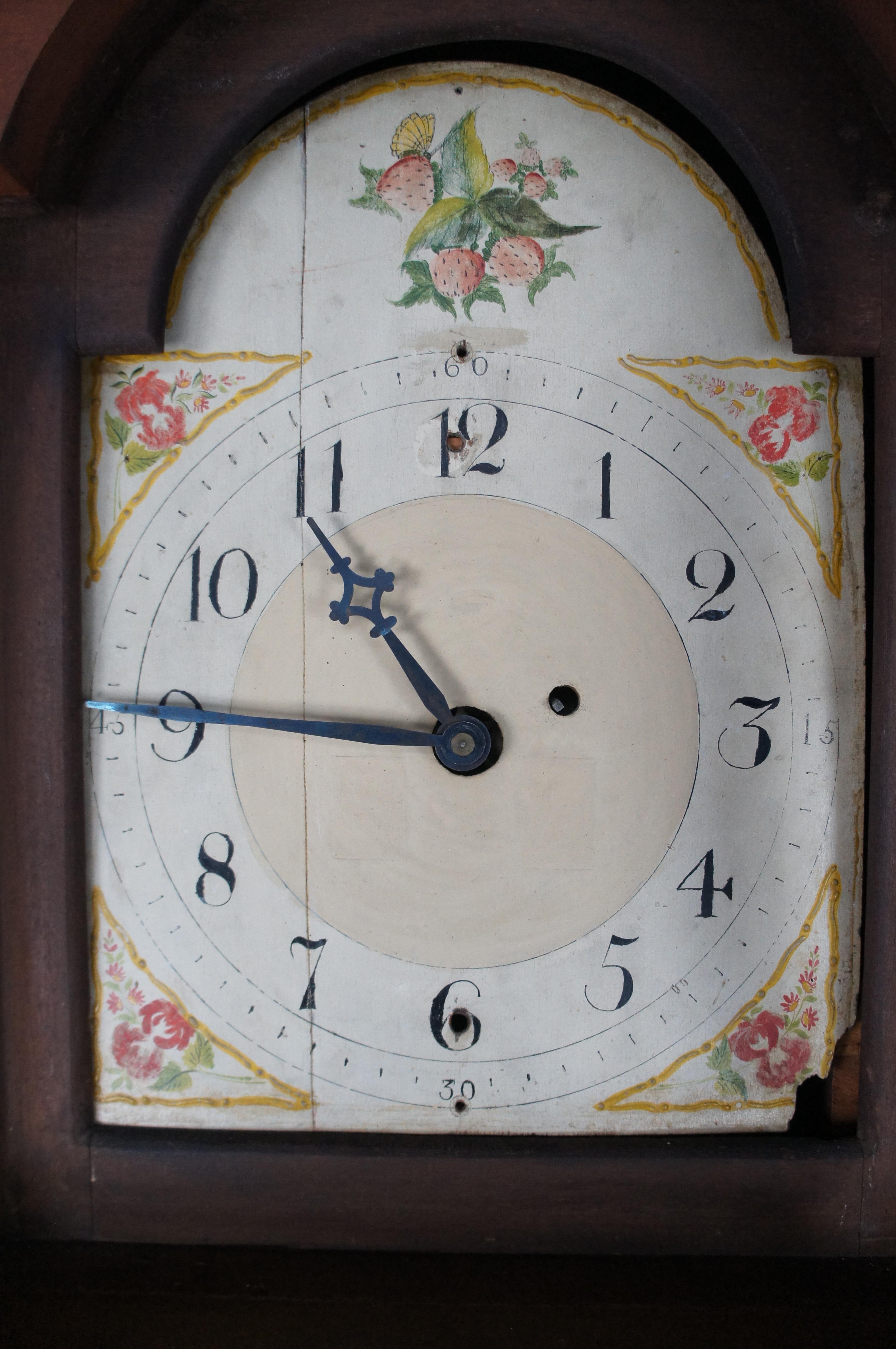 Antique 19th Century Early American Seth Thomas Tall Case Grandfather Clock For Sale 3