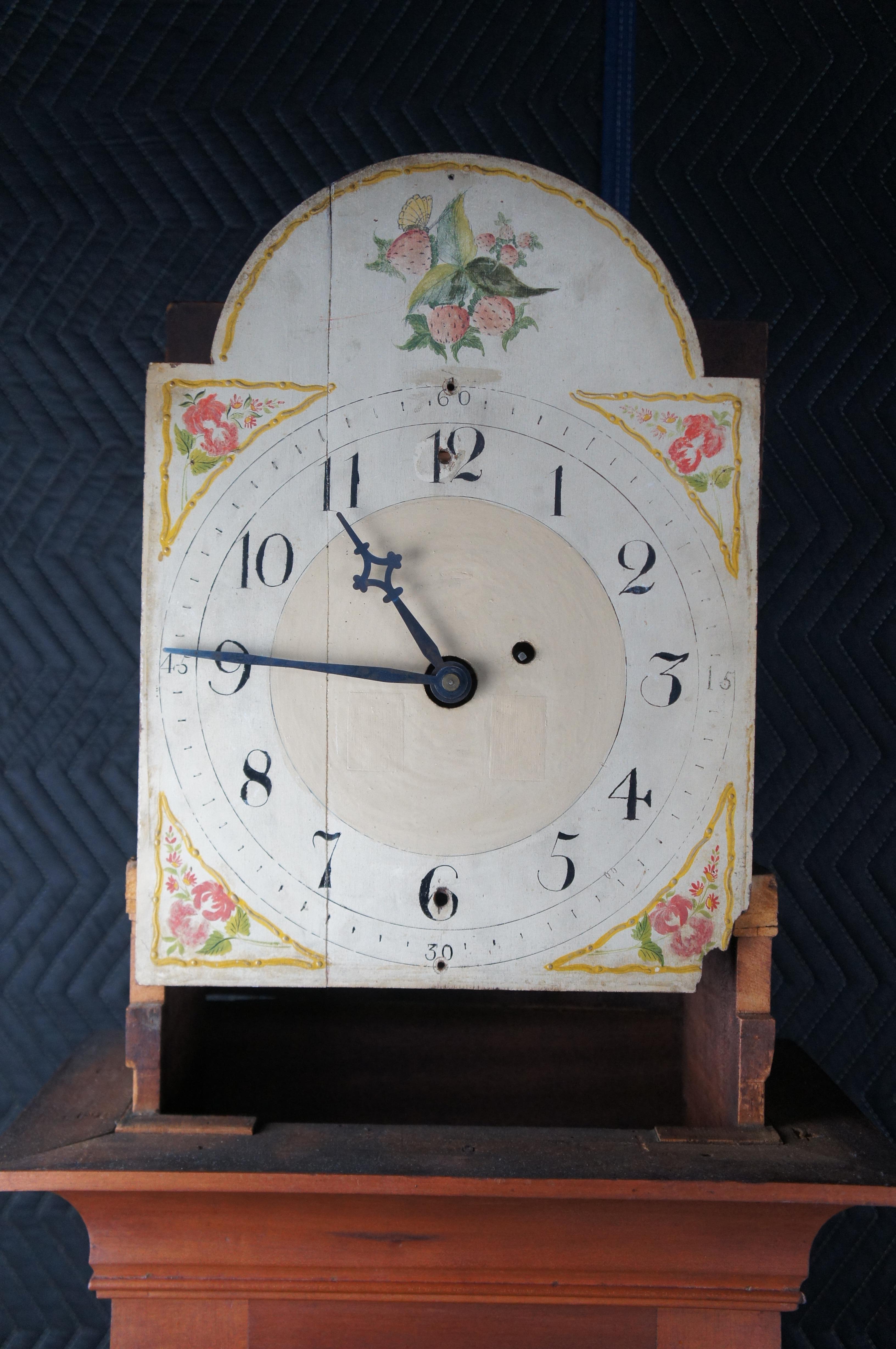 Poplar Antique 19th Century Early American Seth Thomas Tall Case Grandfather Clock For Sale