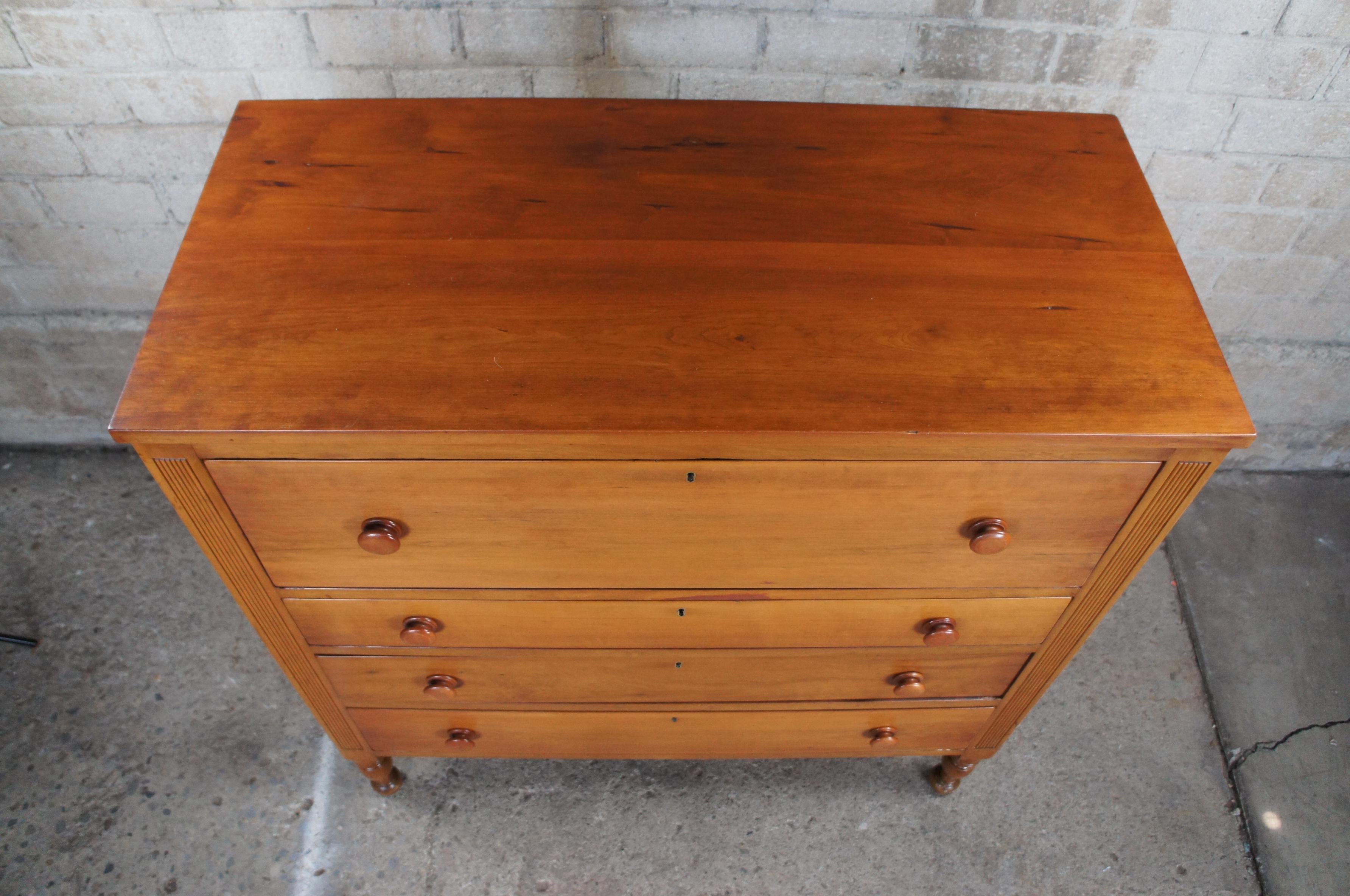 Antique 19th C. Early American Solid Cherry Tallboy Chest of Drawers Dresser In Good Condition In Dayton, OH