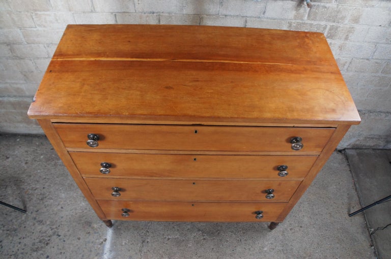 Antique 19th C. Early American Solid Cherry Tallboy Chest of Drawers