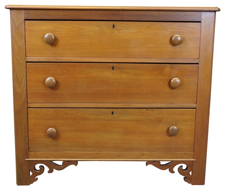 Antique Early American Walnut Dresser Chest Glove Box Drawers Victorian