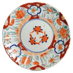Antique 19th c Edo / Meiji Dynasty Japanese Porcelain Plate Dishe Imari