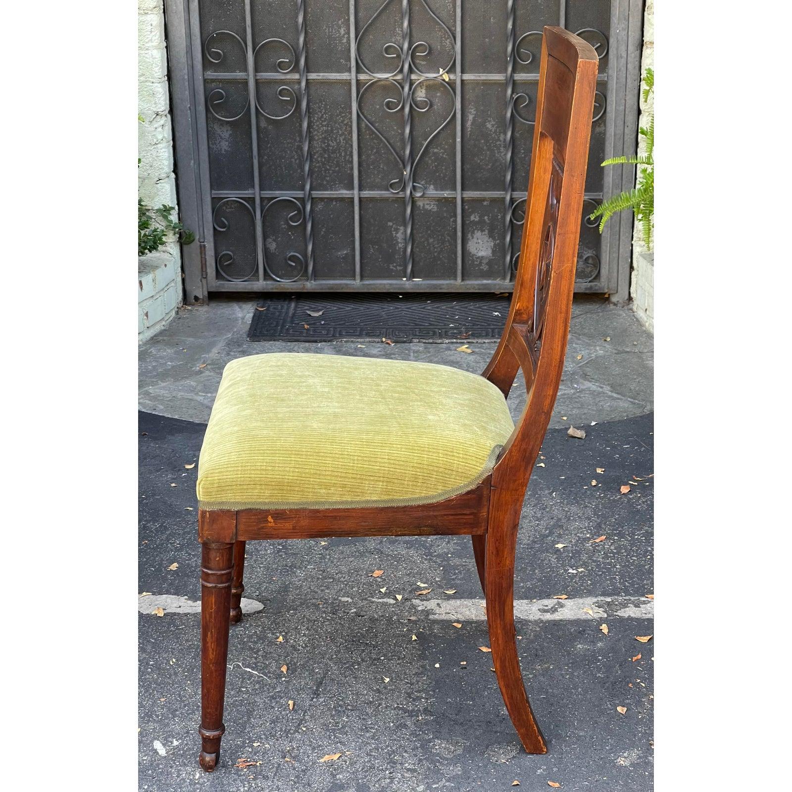 Antique 19th C Empire Star & Shield Coat of Arms Dining Chair For Sale 5
