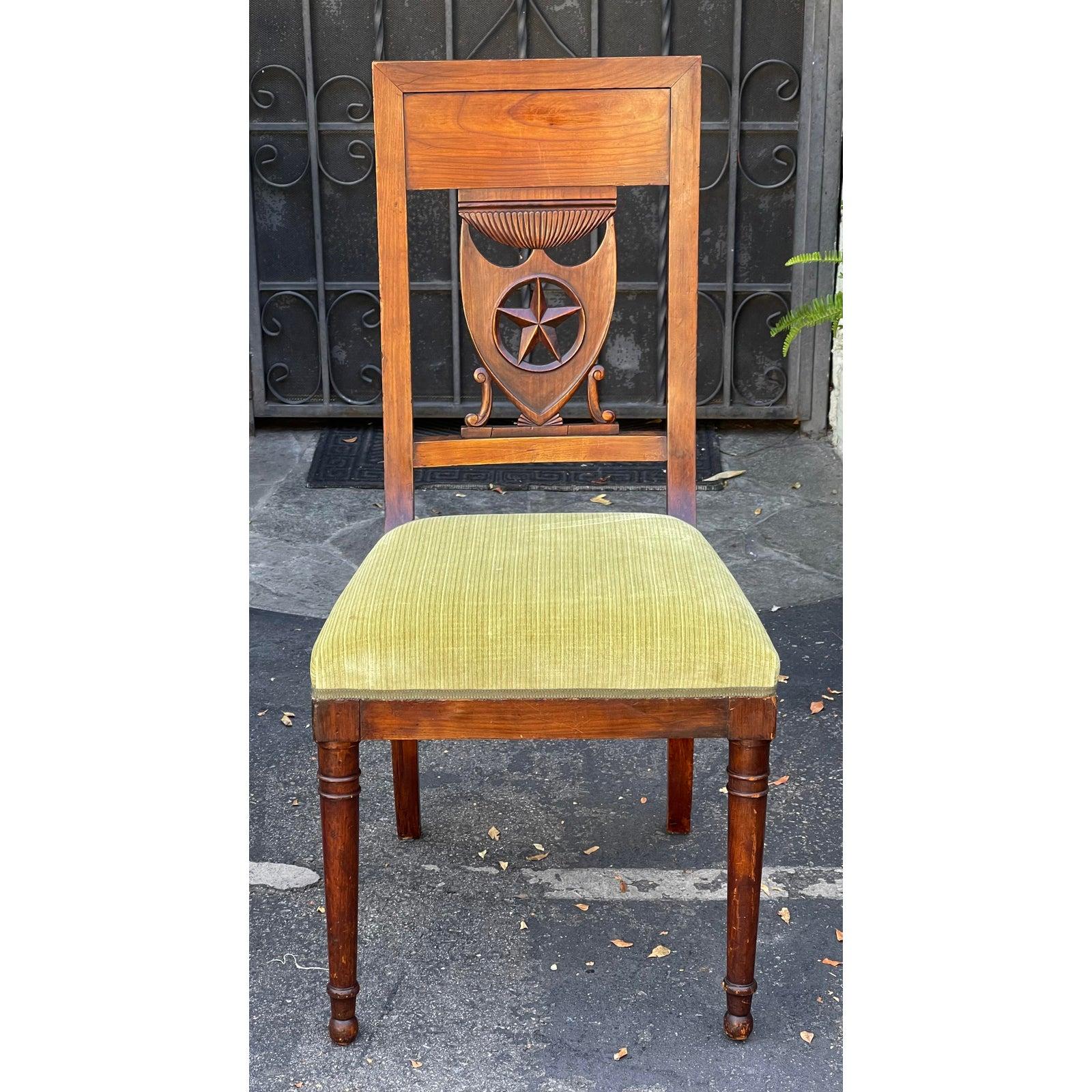 Antique 19th C Empire Star & Shield Coat of Arms Dining Chair For Sale 6