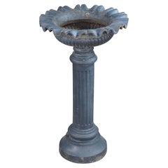 Antique 19th C. English Cast Iron Corinthian Pedestal Urn Jardiniere Planter 28"