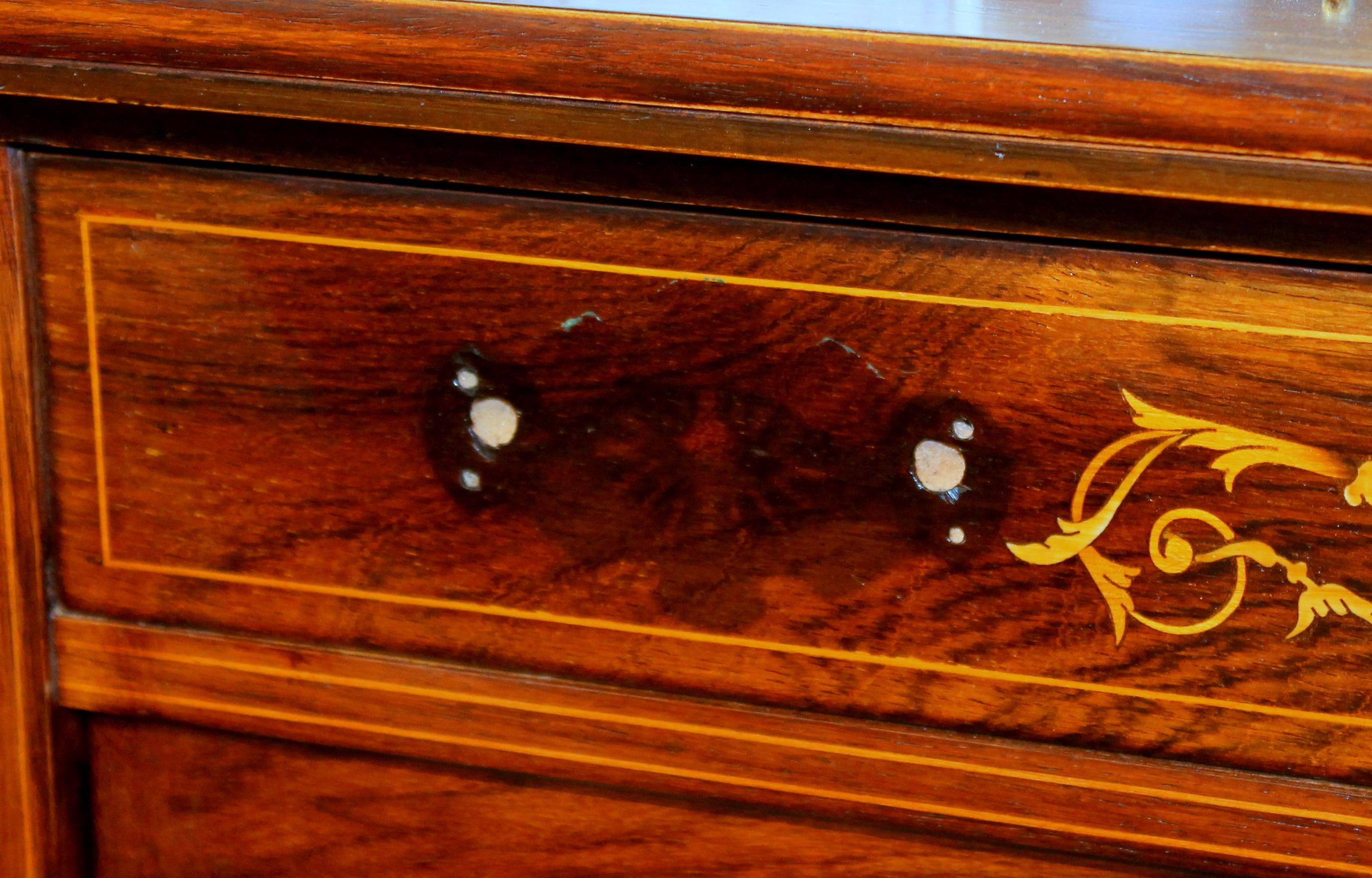 19th Century English Marquetry Inlaid Chiffonier/ Display Cabinet with Niches For Sale 15