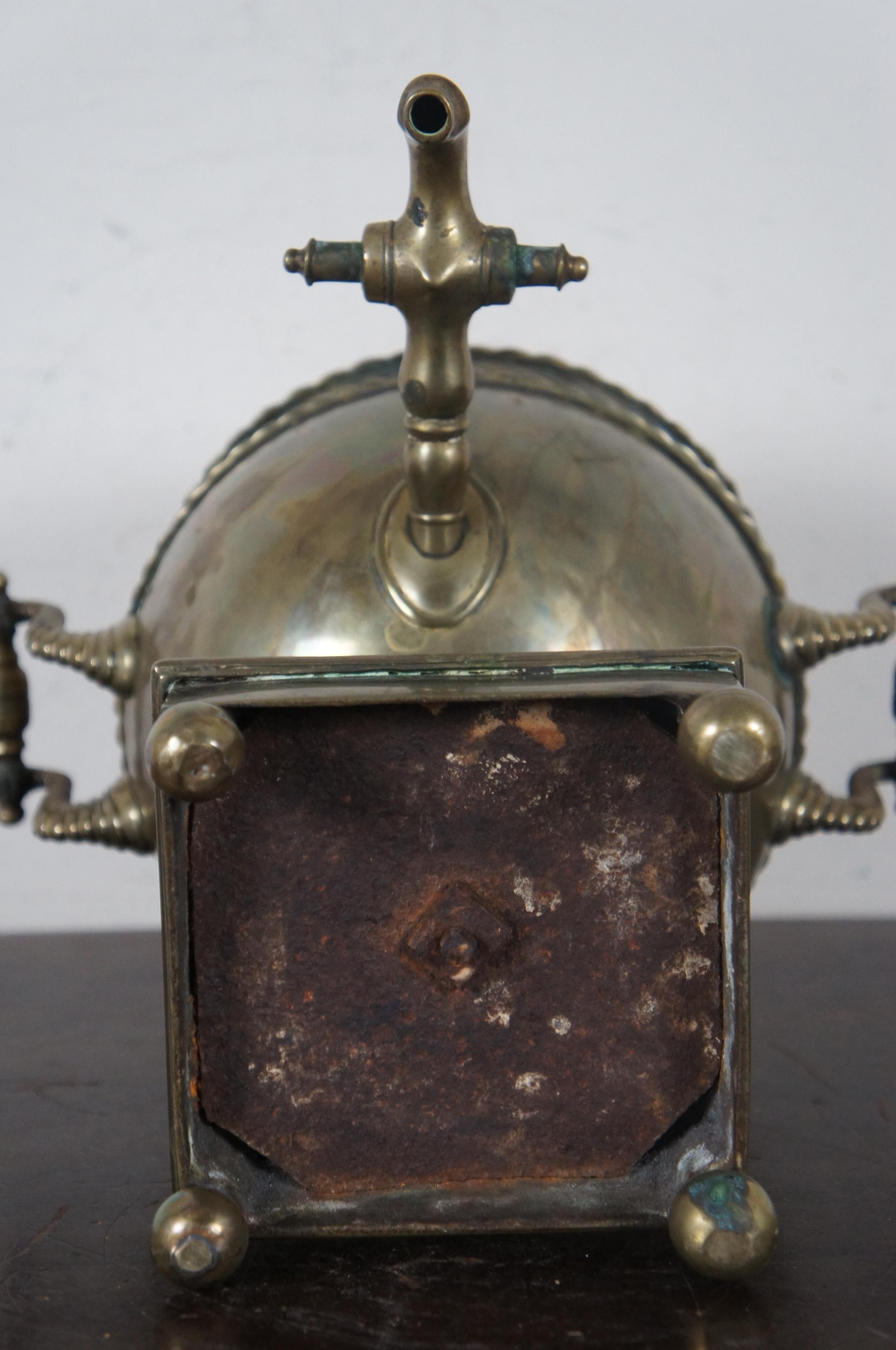 Antique 19th C. English Regency Brass Samovar Coffee Tea Urn Drink Dispenser For Sale 4