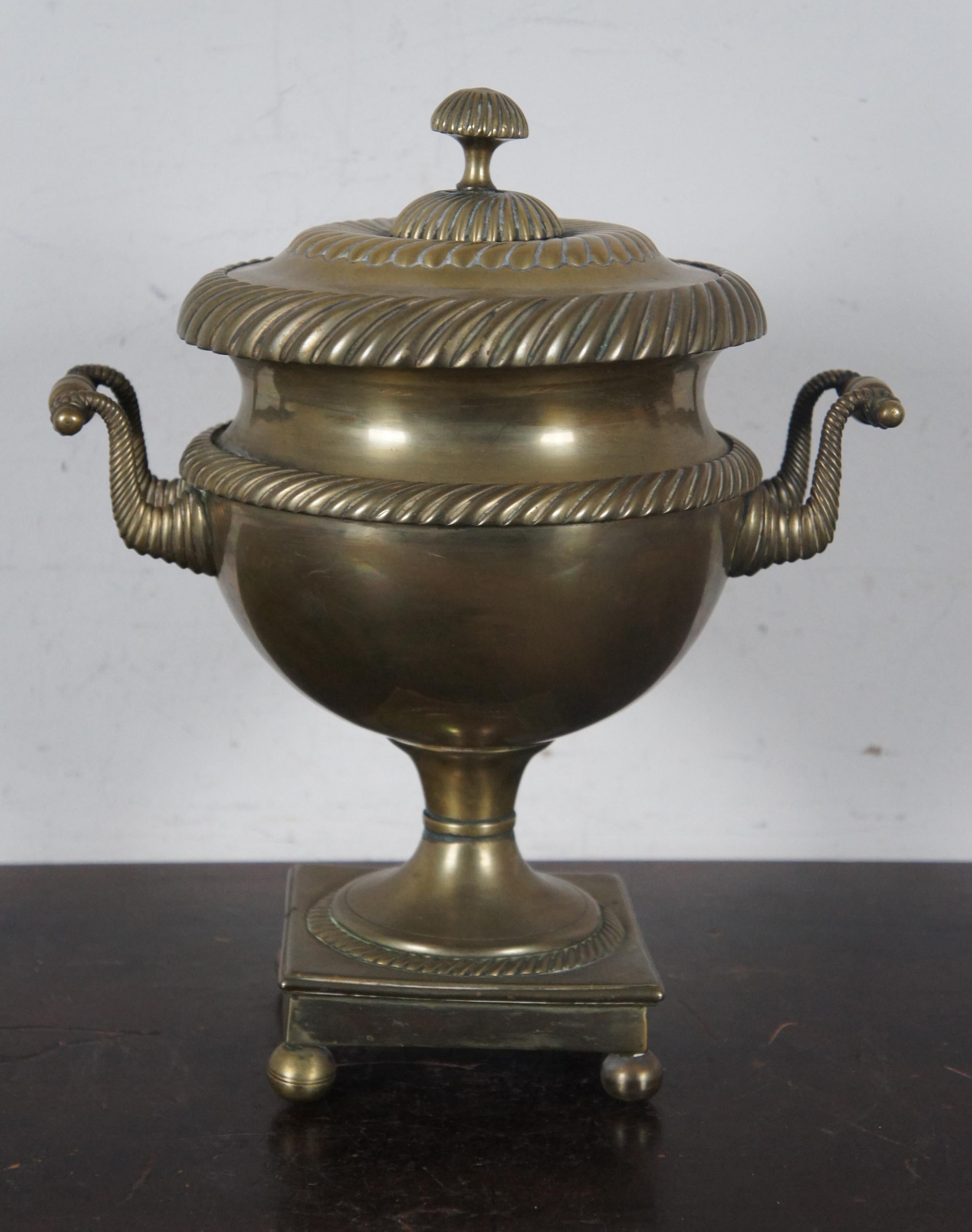 Antique 19th C. English Regency Brass Samovar Coffee Tea Urn Drink Dispenser For Sale 1