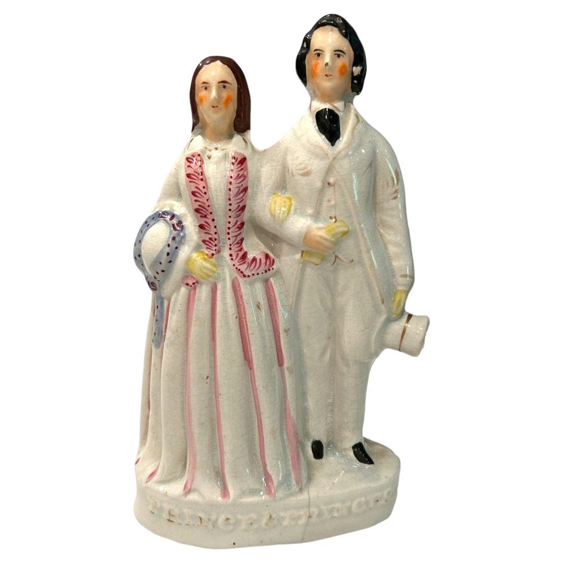 Antique 19th C. English Staffordshire Figurine “the Prince & Princess” of Wales For Sale