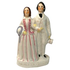 Antique 19th C. English Staffordshire Figurine “the Prince & Princess” of Wales