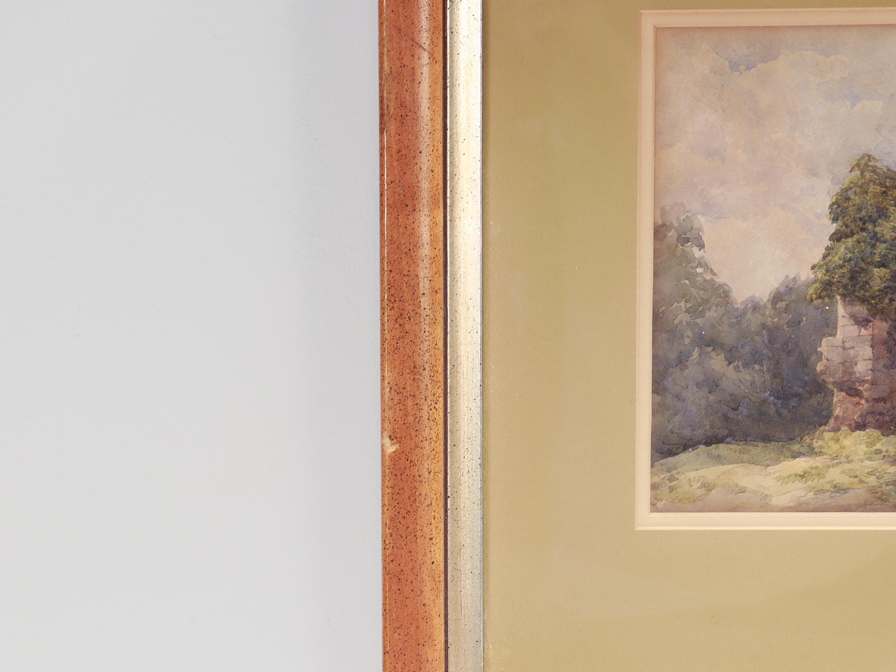 Antigua acuarela inglesa del siglo XIX Vista de la abadía de Rievaulx en venta 1