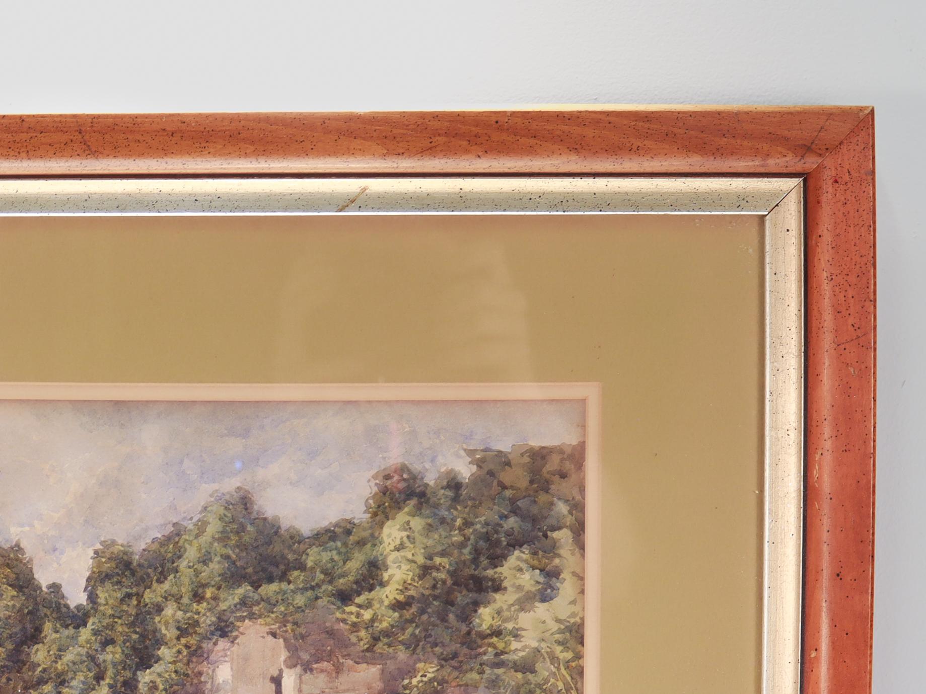 Antigua acuarela inglesa del siglo XIX Vista de la abadía de Rievaulx en venta 2