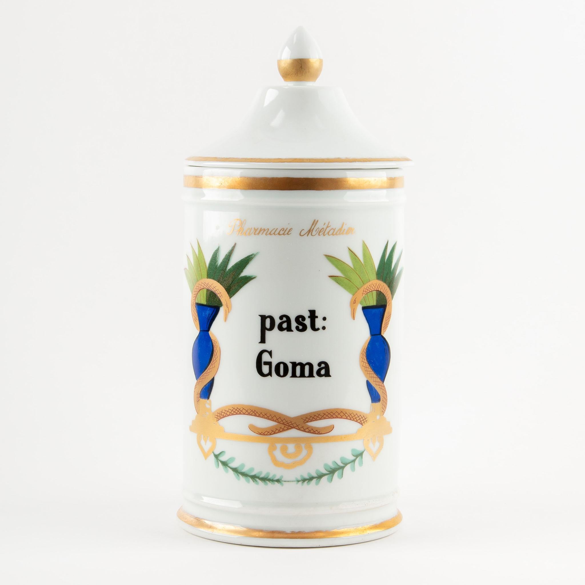 19th Century Antique 19th C French Apothecary Jars with Hand-Painted Neoclassical Decoration For Sale