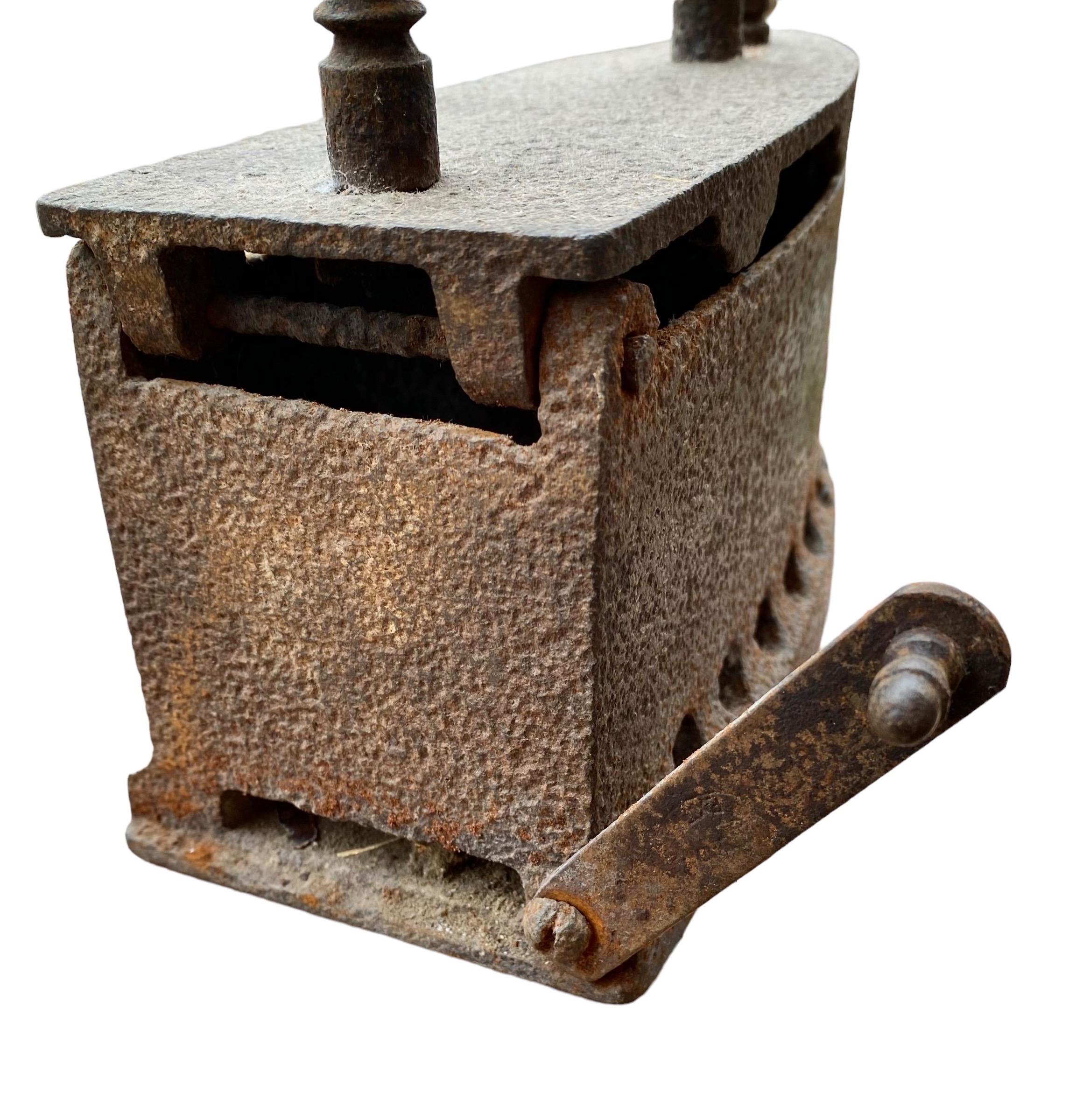 Antique 19th Century French Cast Iron Coal Iron 6