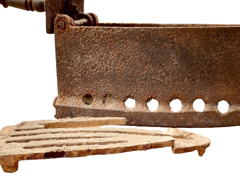 Antique 19th Century French Cast Iron Coal Iron For Sale at 1stDibs