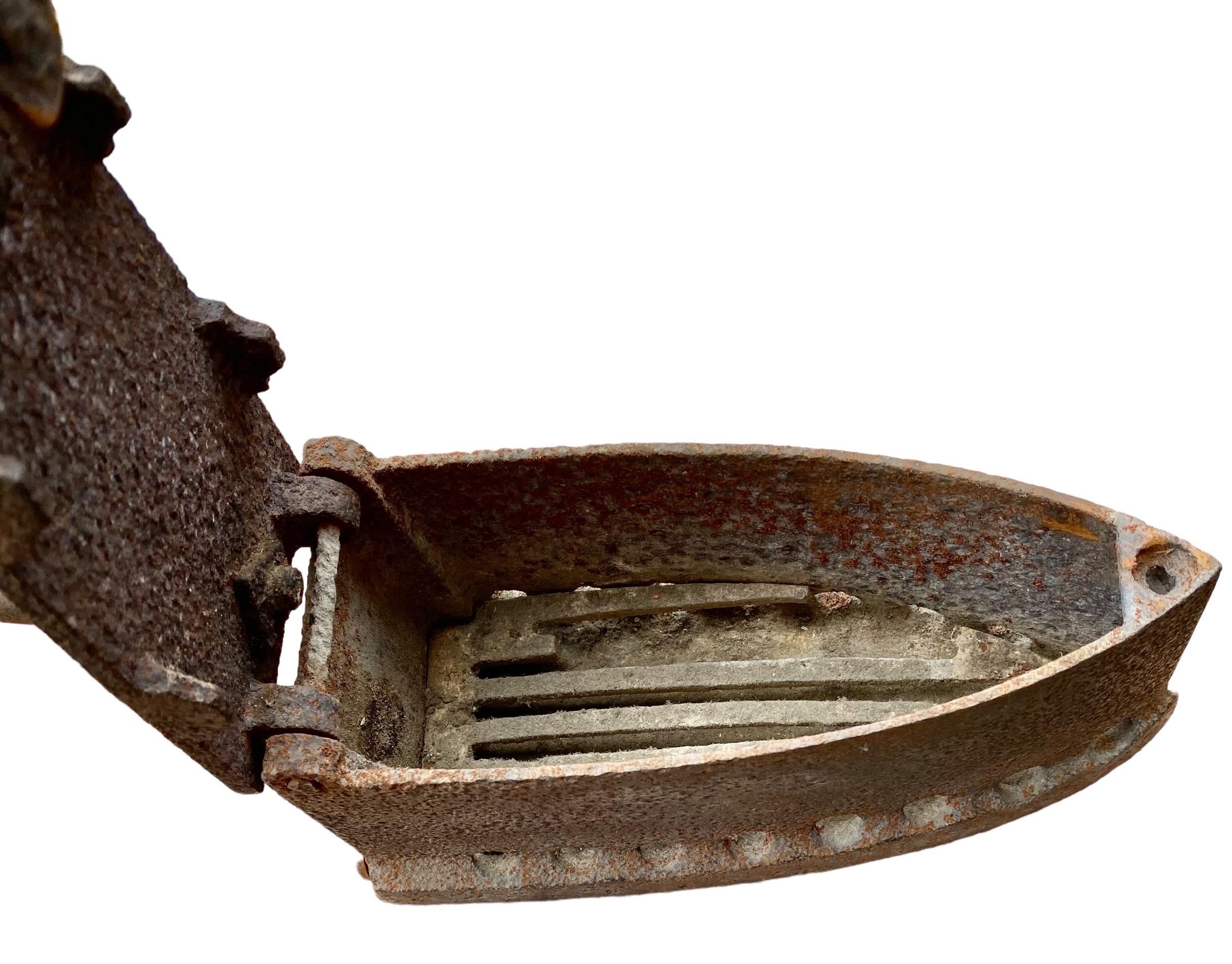 Antique 19th Century French Cast Iron Coal Iron 3