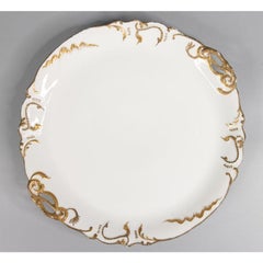Antique 19th C. French Limoges Gilt Porcelain Serving Platter