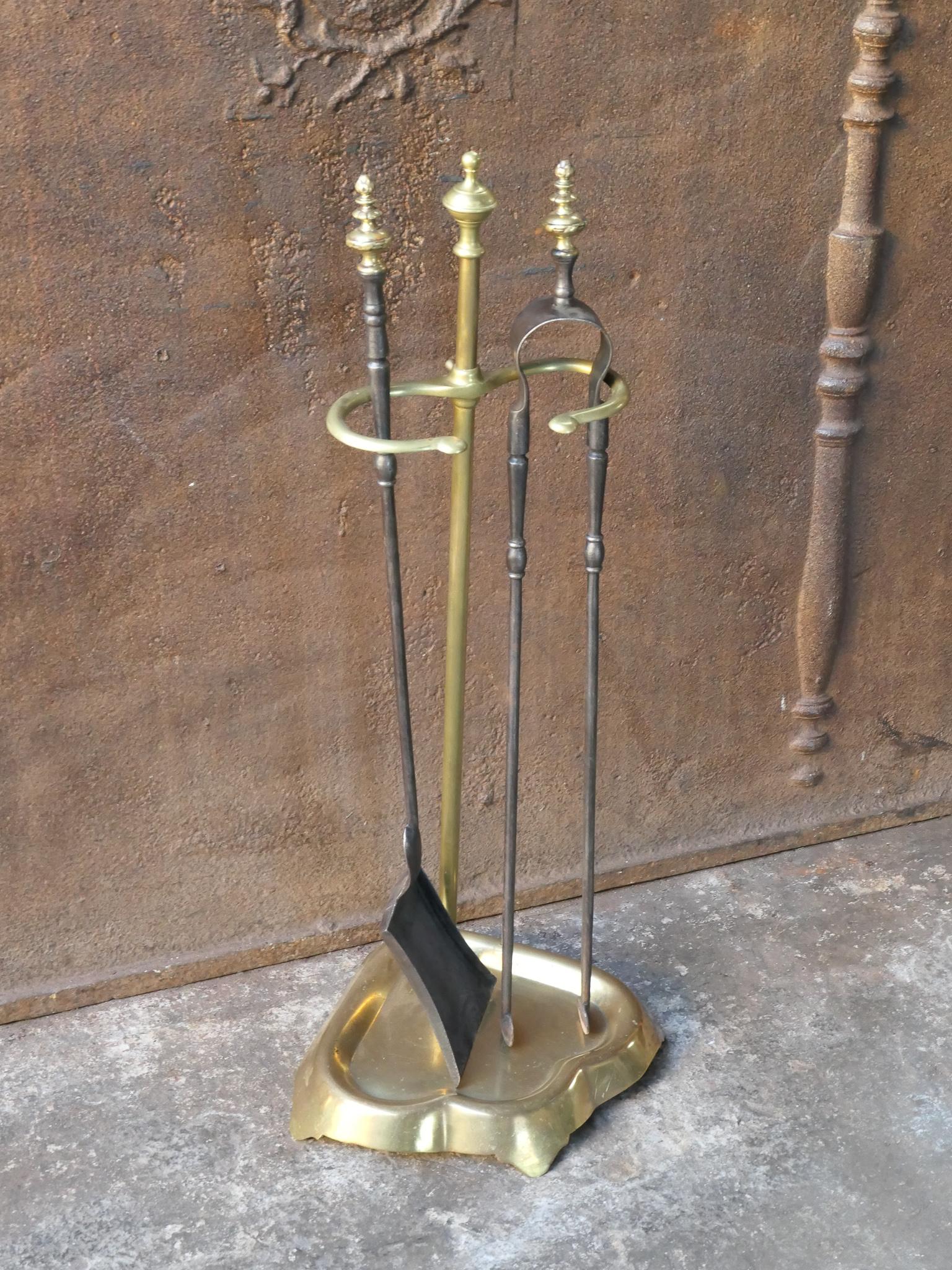 Antique 19th C. French Napoleon III Fire Companion Set In Good Condition For Sale In Amerongen, NL