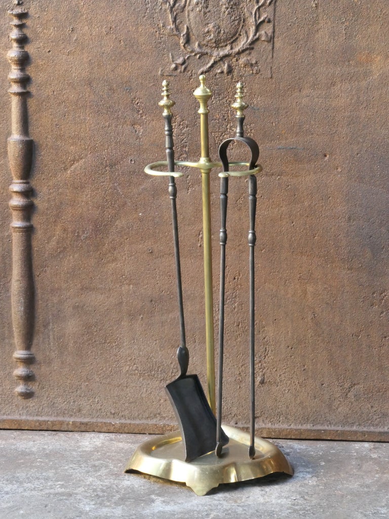 Antique 19th C. French Napoleon III Fire Companion Set For Sale at 1stDibs