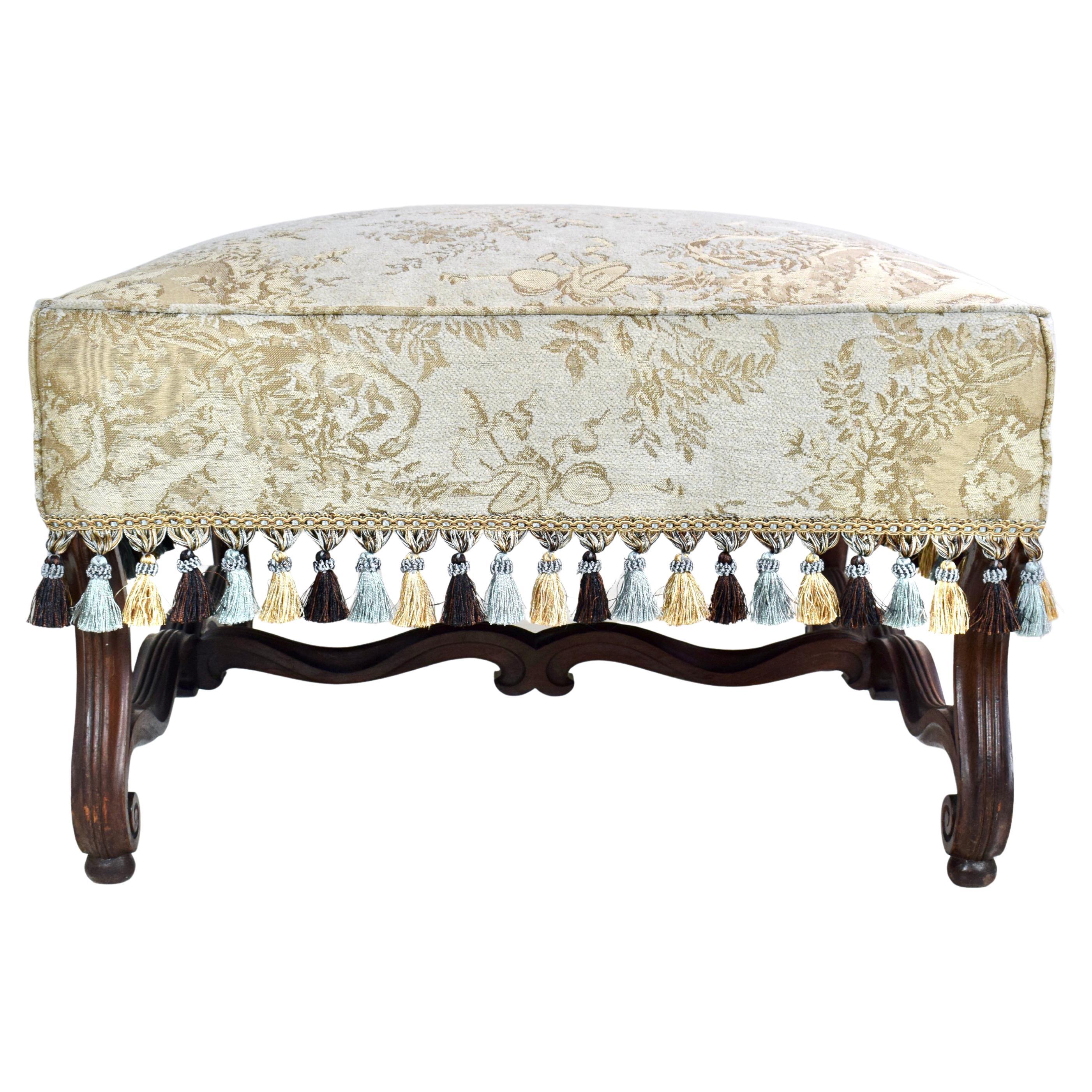 Antique 19th C. French Os De Mouton Ottoman in vendita