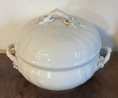 Antique 19th c. German KPM Berlin Porcelain Rococo Blanc de Chine Soup Tureen
