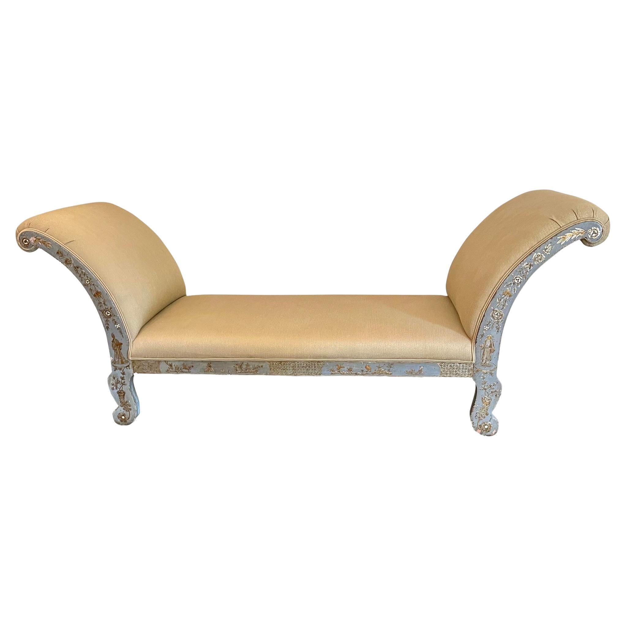 Antique Moorish Syrian Levantine Arabesque Arabic Chaise Lounge Sofa