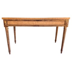 Antique 19th C Italian Neoclassical Marble Top Giltwood Console Table