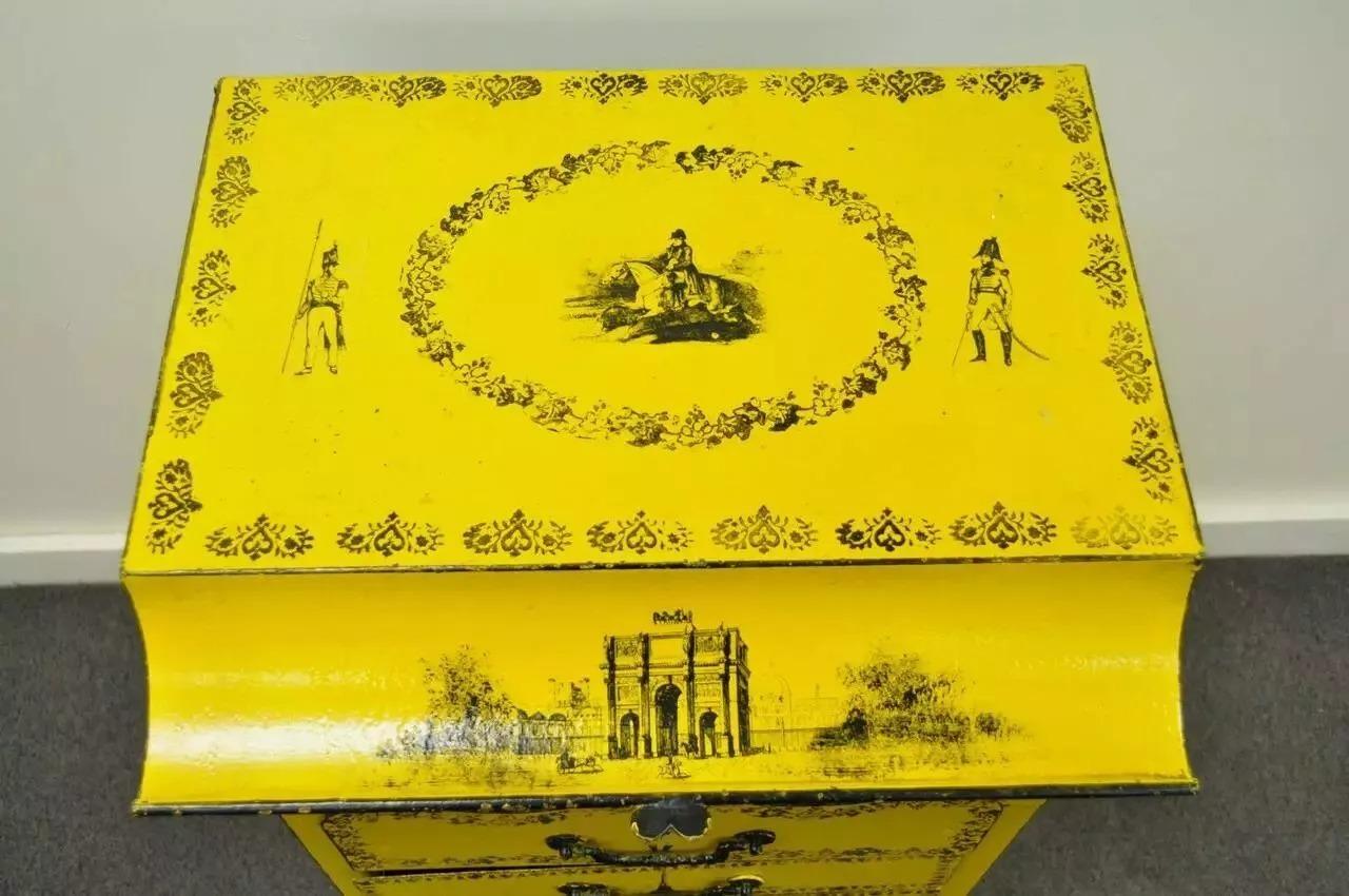 A.I.C. Italian Regency Tole Metal Flip Top Yellow Vanity Sink Drysink Bon état - En vente à Philadelphia, PA